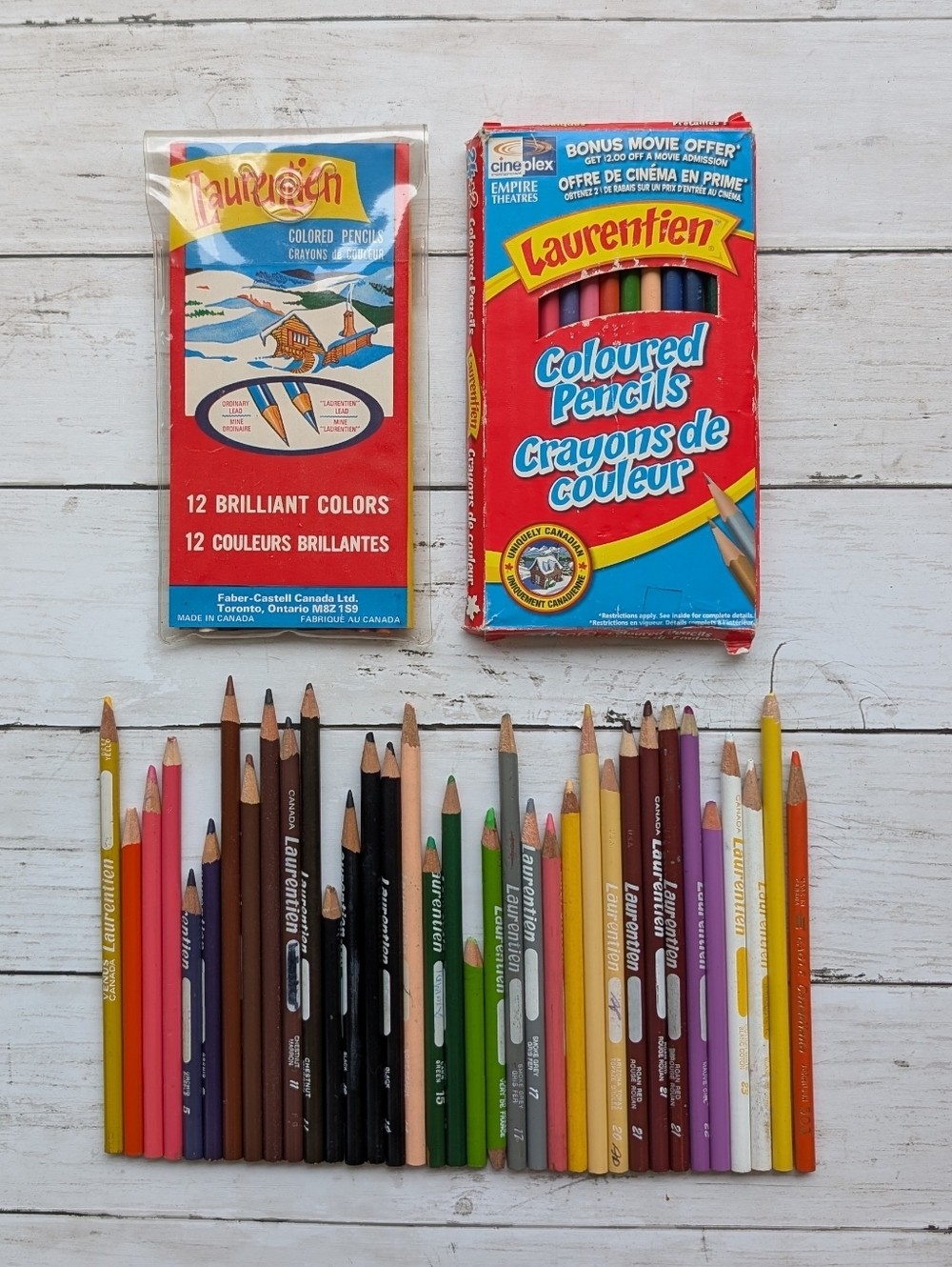 72 Laurentien Coloured Pencil Crayons 24+2 In Box, 12 Pack, Plus 35 Loose